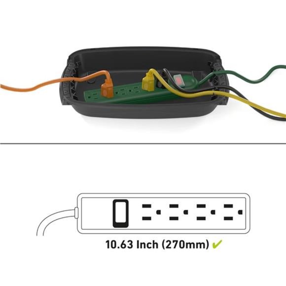 Weatherproof Electrical Cable Box 11.4" (L) x 4.92" (W) x 4.33" (H) - Black - Picture 3 of 6
